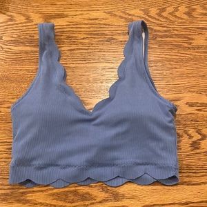 Blue Scallop Bikini Top